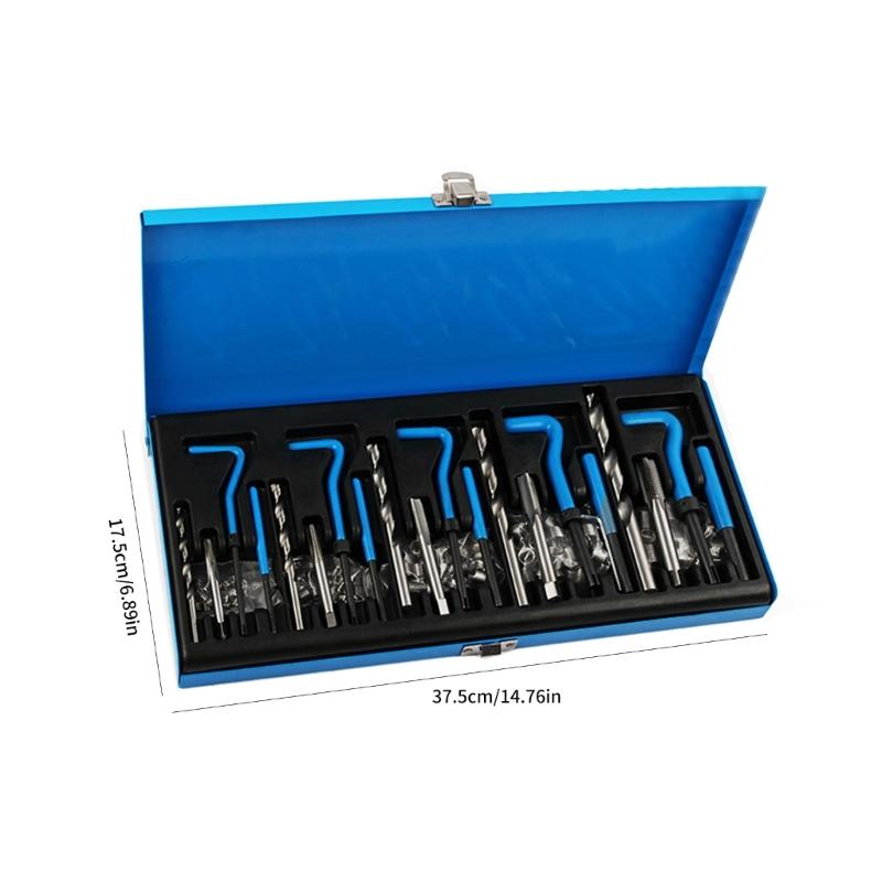 Multiple Sized Thread Repair set 131pcs with High Speed Steel Inserts Precisions Thread Repair set for Mechanical Fixes