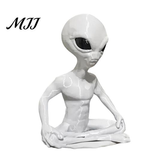 Stable Base Ornament 3D Printed Alien Model, Funny Yoga Zen Statue for Bay Window Decoration Room, Meditation Space, Living Office Decor, Gift Sci-Fi