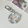 Clear Bow Flower Plate Keychain Sturdy Cute Resin Bag Pendant Aesthetic Key Ring High-Quality Flower Keychain For Schoolbag Gift