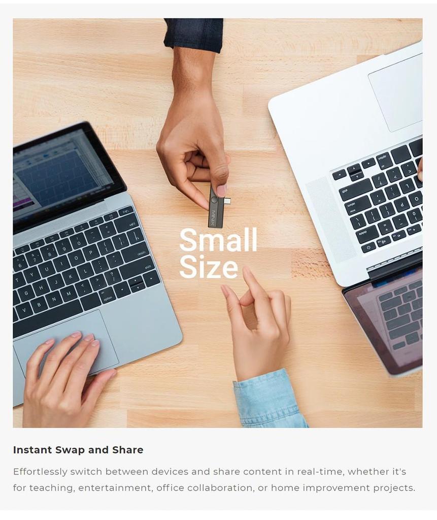 MINIX C1 Plus USB-C zu HDMI Wireless Dongle, 165ft/50m Übertragung, Plug and Play