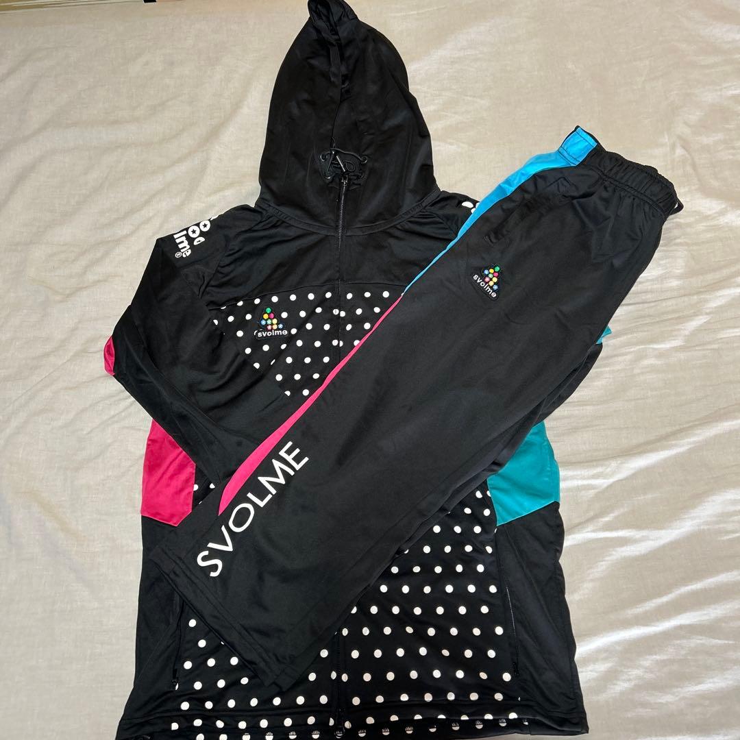 

[USED] SVOLME Hooded Tracksuit in Black/Pink/Blue