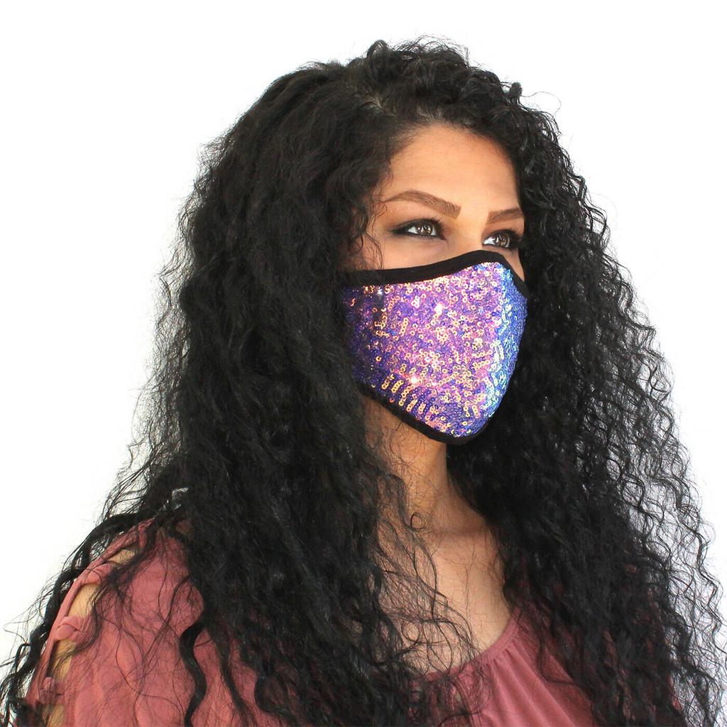 Women Sequins Cotton Mask Washable Breathable Mask Festival Mask
