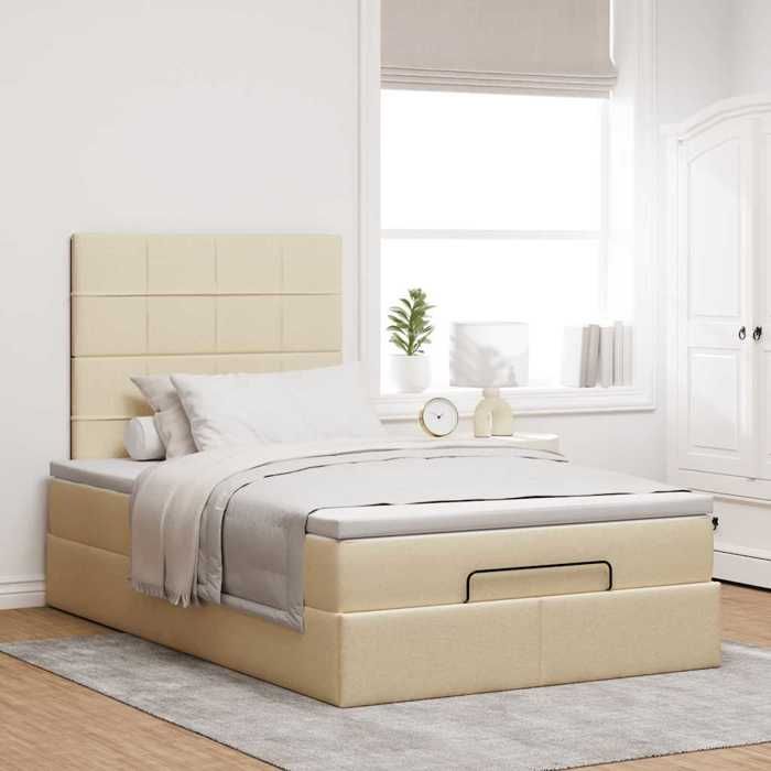 Maison Exclusive - Cadre de lit ottoman avec matelas crème 120x200cm tissu