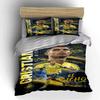 Set Biancheria da Letto Calcio Giallo e Blu Set Copripiumino Federe Decorazioni per la Casa (1 * Copripiumino 2 * Federe, senza piumino)