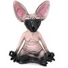 Sphinx Cat Simulation Hairless Cat Figurine Resin Meditation Yoga Lucky Cat Decor  Home Decoration