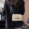 Popular popular fashion diamond chain small bag women's bag 2025 new trendy simple embroidered thread shoulder messenger bag