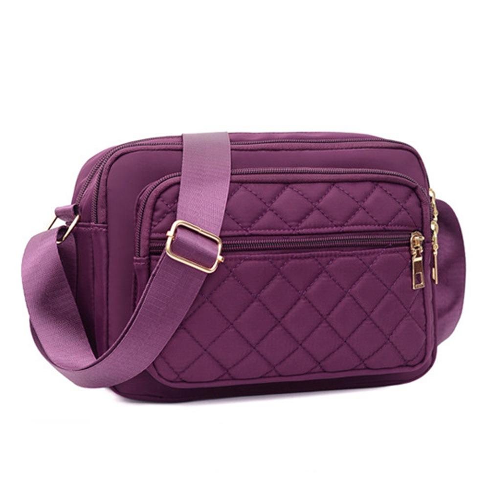 Lattice Embroidered Nylon Crossbody Bag Large Capacity Woman Messenger Bag Outdoor