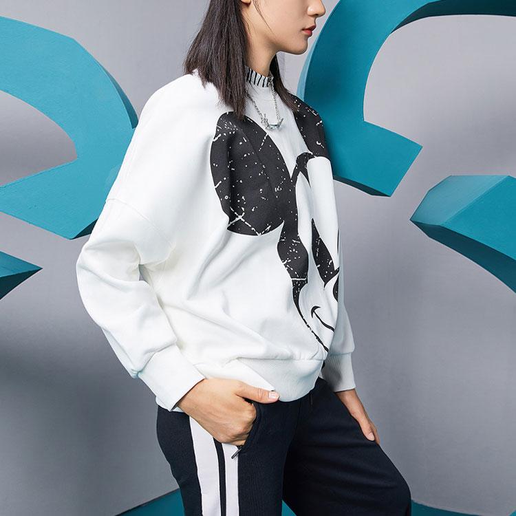 Li-Ning X Disney Co-Branded Loose Pullover Sweatshirt Women Tops Milk-White AWDQC28-1