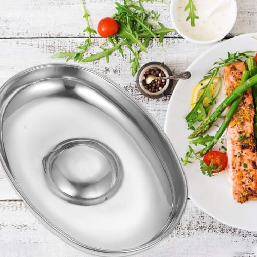 Stainless Steel Steak Lid, Food Lid, Steam Cover, Polished Steak Cover, Portable Food Steamer Cover for Home and Commercial Use, Suitable for Outdoor