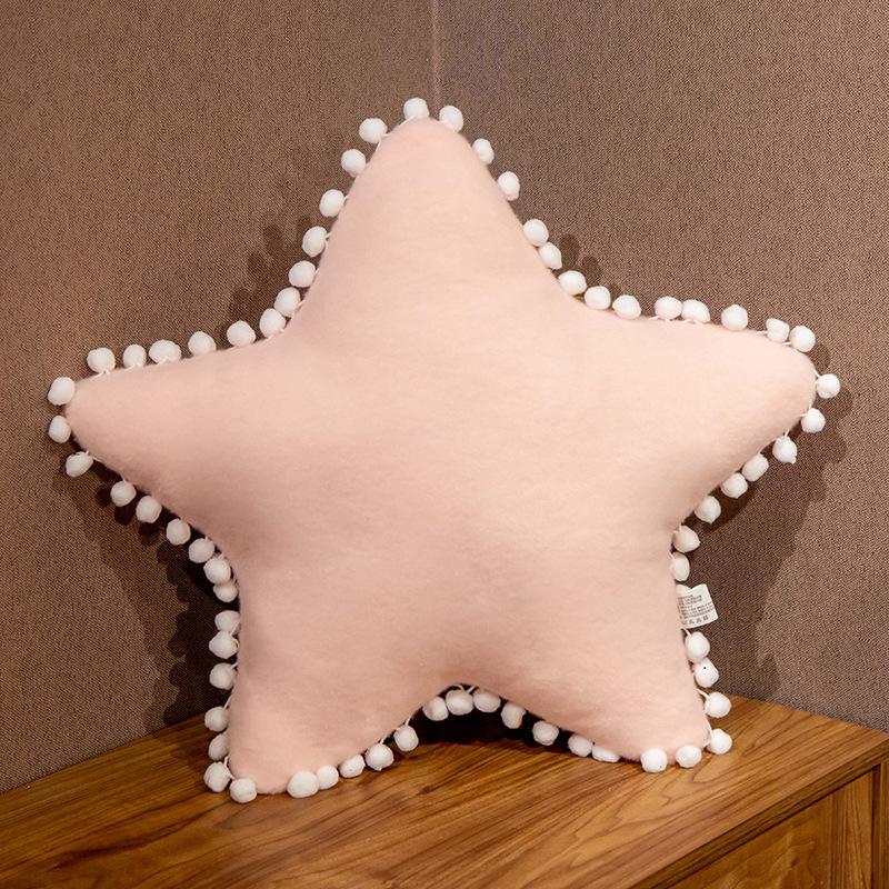 Almohada nórdica con diseño de estrella y viento, diseño de amor y luna para sofá, cojín para silla de noche, respaldo, cojín para niña con forma de corazón en polvo