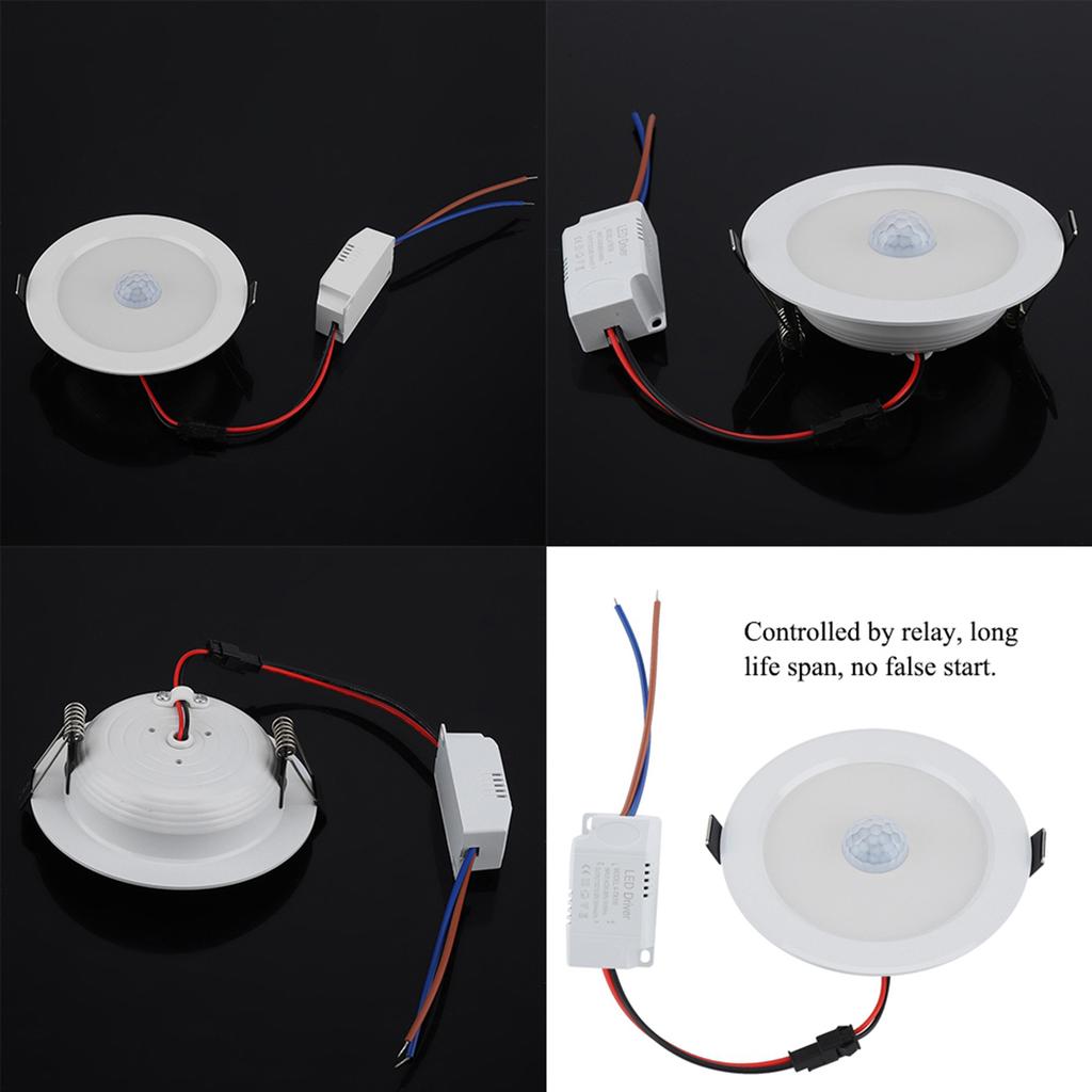 9w Round 18LED Infrared Sensor Downlight Human Body Induction Ceiling Light (cold White Light)