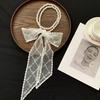 Pearl Necklace Spring and Summer Versatile Polka Dot Lace Silk Scarf High-end Bag Strap Multi-purpose Belt Headscarf