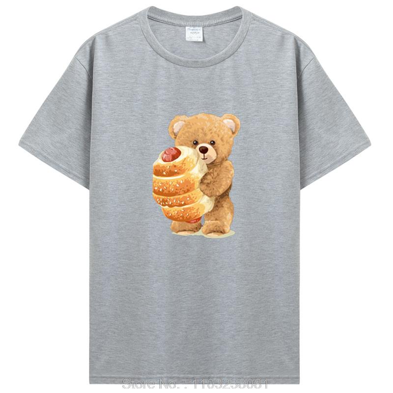 Tennis Teddy Cartoon Bear Tshirt Summer Cotton T Shirt Unisex Short Sleeve Oneck Tee Shirt Unisex Summer Girl Fashion Streetwear