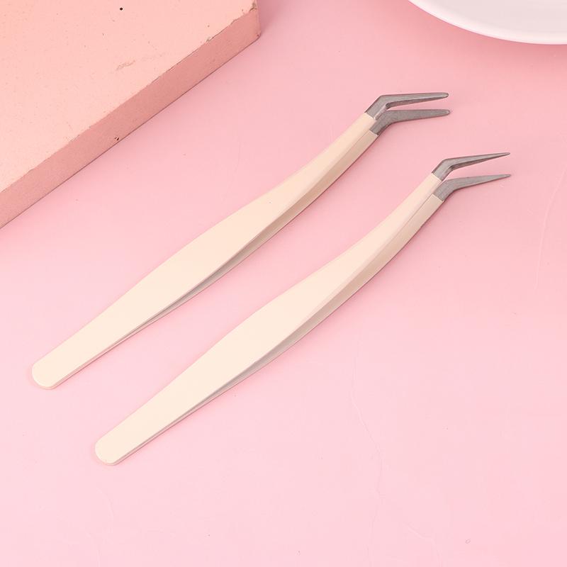 1 Pcs Eyelash Tweezers Extension Stainless Steel Superhard Tweezers With Fiber Tips High Precision Anti-Static Tweezers