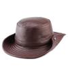 Men's Genuine Leather Western Cowboy Hat: Retro Sunshade for Outdoors, Mountaineering, and Seaside Dual-Use
