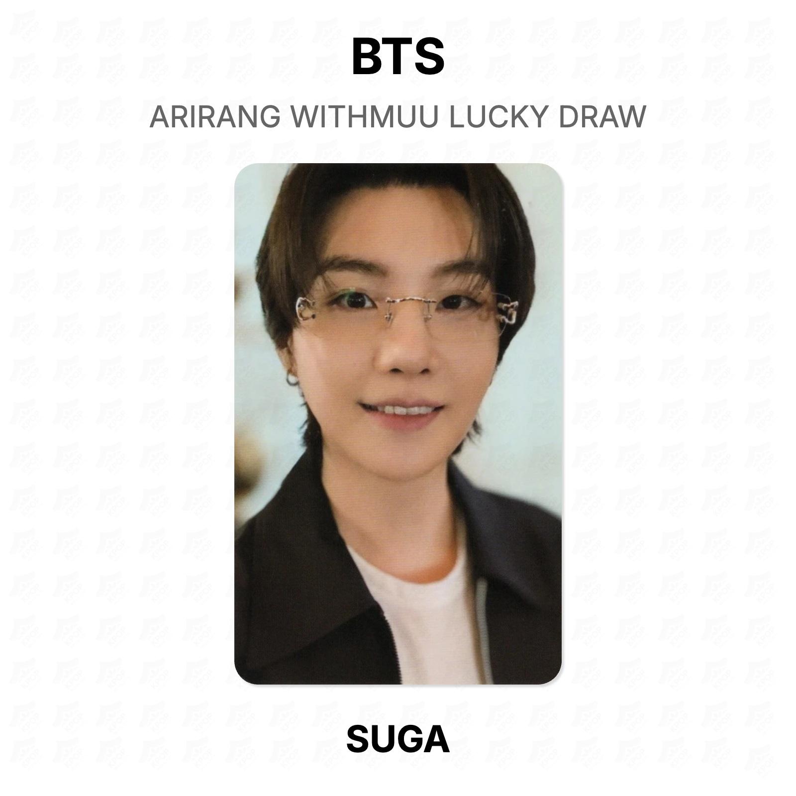 BTS ARIRANG WITHMUU Розыгрыш Официальная фотокарточка SUGA brown