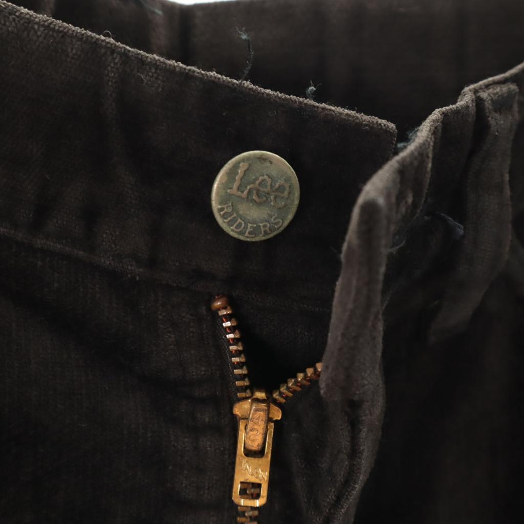 Lee 80s Vintage 42 Talon Made In USA Velor Pants W29 Dark Brown Men's Used