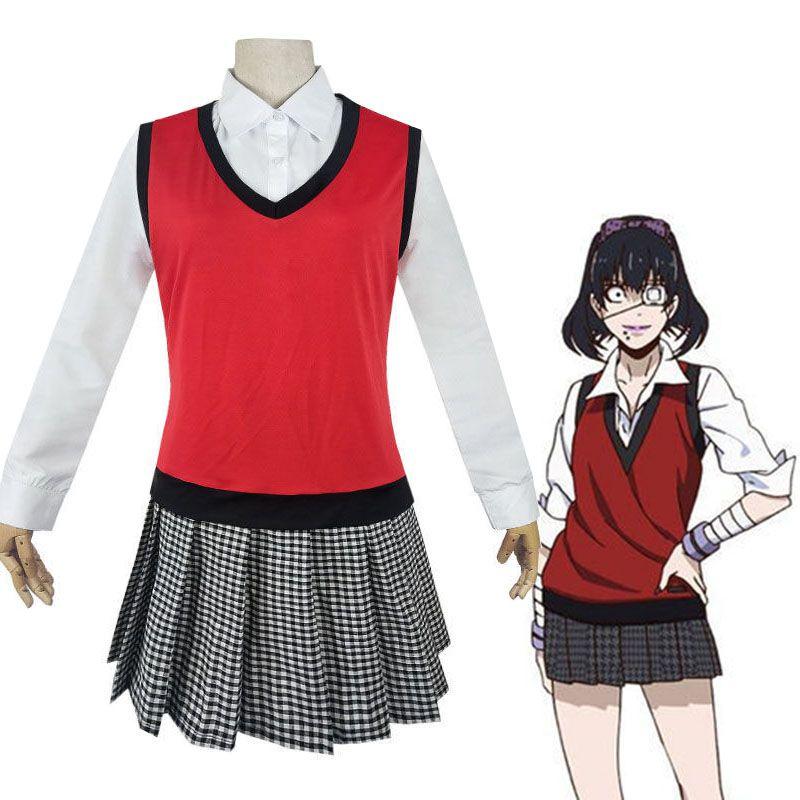 Kakegurui Midari Ikishima Outfit Exquisite School Uniform Dress Cosplay Set For Fans