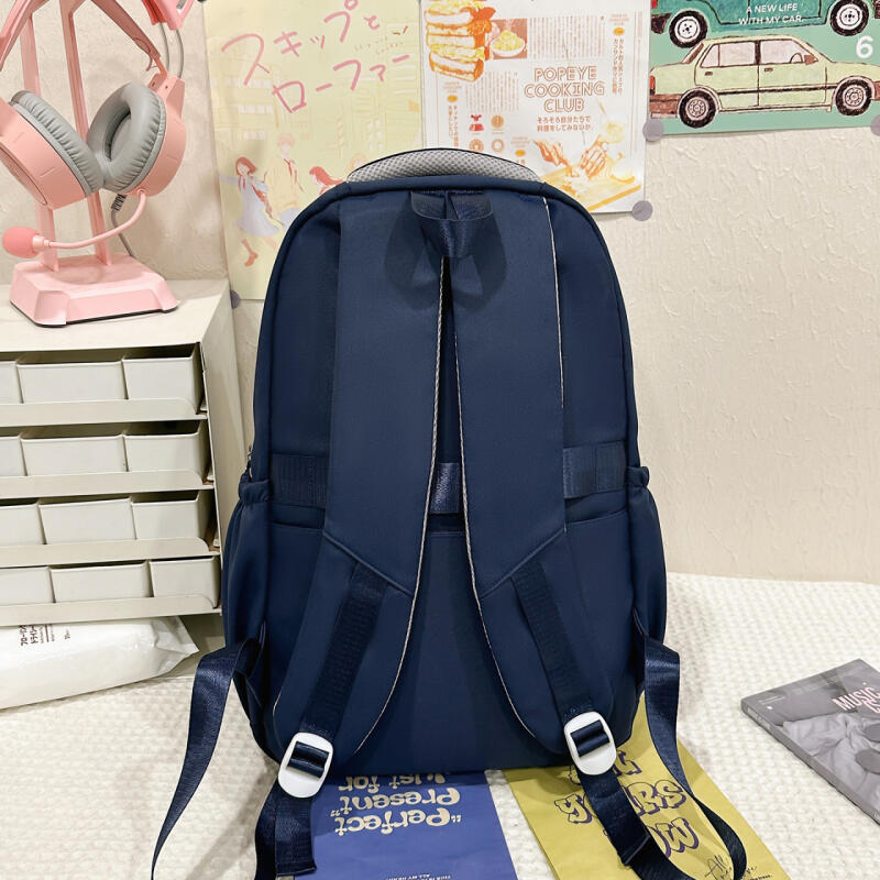 Color Block Backpack Large Capacity Student Schoolbag