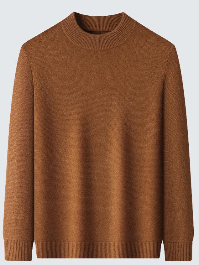 Herren Kaschmir Pullover mit halbem Reißverschluss, dicke Wolle, Langarm, Winter Baselayer