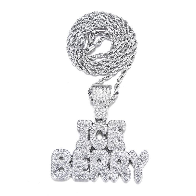 ICEBERRY Hip Hop Alloy Bubble Font Diamond Pendant