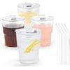 1PCS High Quality Thick Glass Coffee Cup with Lid Straw Portable Mug Leak-proof Dustproof Water Cup Large Capacity Travel Teacup