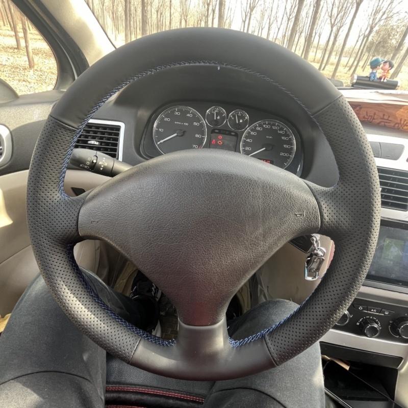 

Car Steering Wheel Cover Microfiber Leather For Peugeot 307 2001-2008 307 SW 2005 2006 2007 2008 Car Interior Car Styling Beige Thread