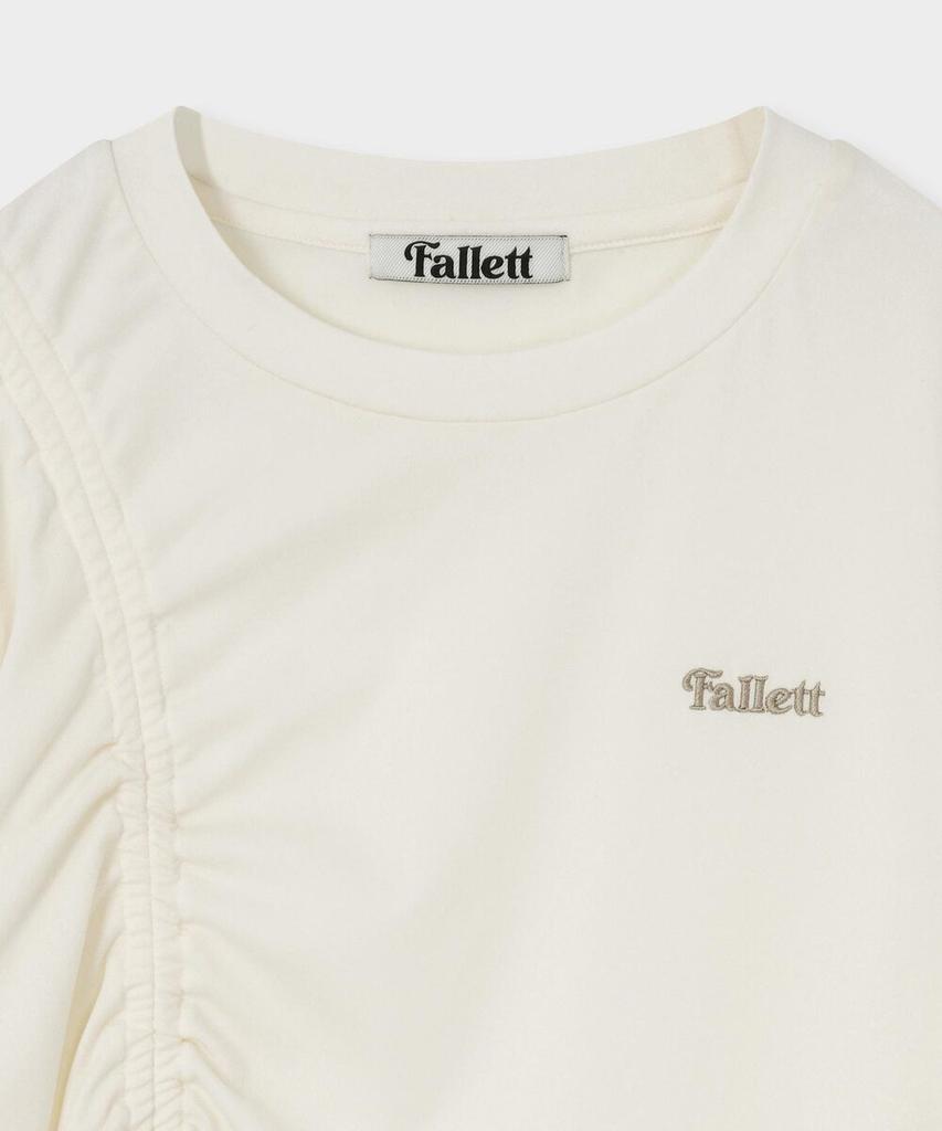 FALLETT Asymmetrical Shirred Top Ivory