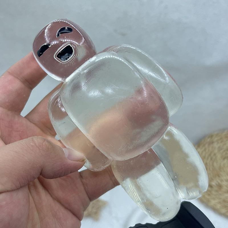 5Pcs Latest Transparent Jelly Robot Press Plaything Cute Super Plush Relieve Stress Release Slowly Rebound Kawaii Stress-Relieving Gift