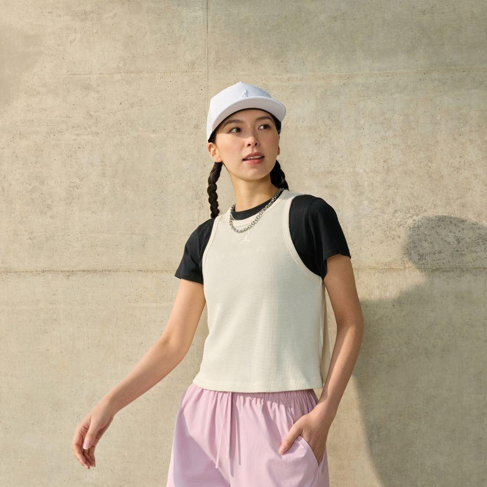 Jordan Air Tank Tops Women s Ecru Crew Neck Moderate Other M