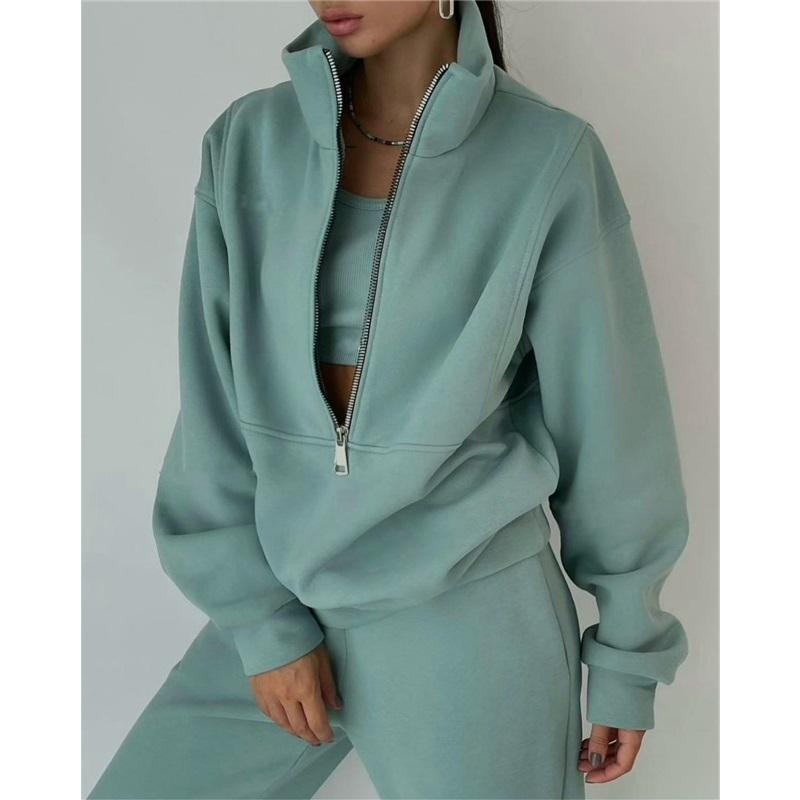 European And American Style New Women's Tops Long Sleeved Suits Fleece Sports And Leisure Style Simple And Comfortable