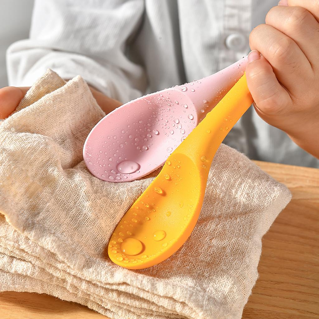 Food Grade Silicone Spoon Long Handled Integrated Salad Spoon Juice Mixing Spoon Children's Spoons Small Spoon Kitchen Utensils