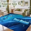 Crystal Velvet Square Rug Custom NameCristiano Ronaldo Pattern Non Slip Home Floor Decor Rug