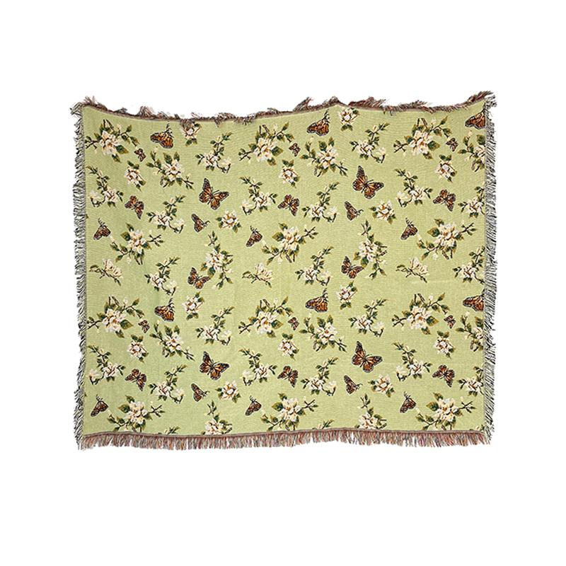 Jacquard Woven Throw Blanket Kids Adult Little Mermaid Blanket Rugs With Tassel