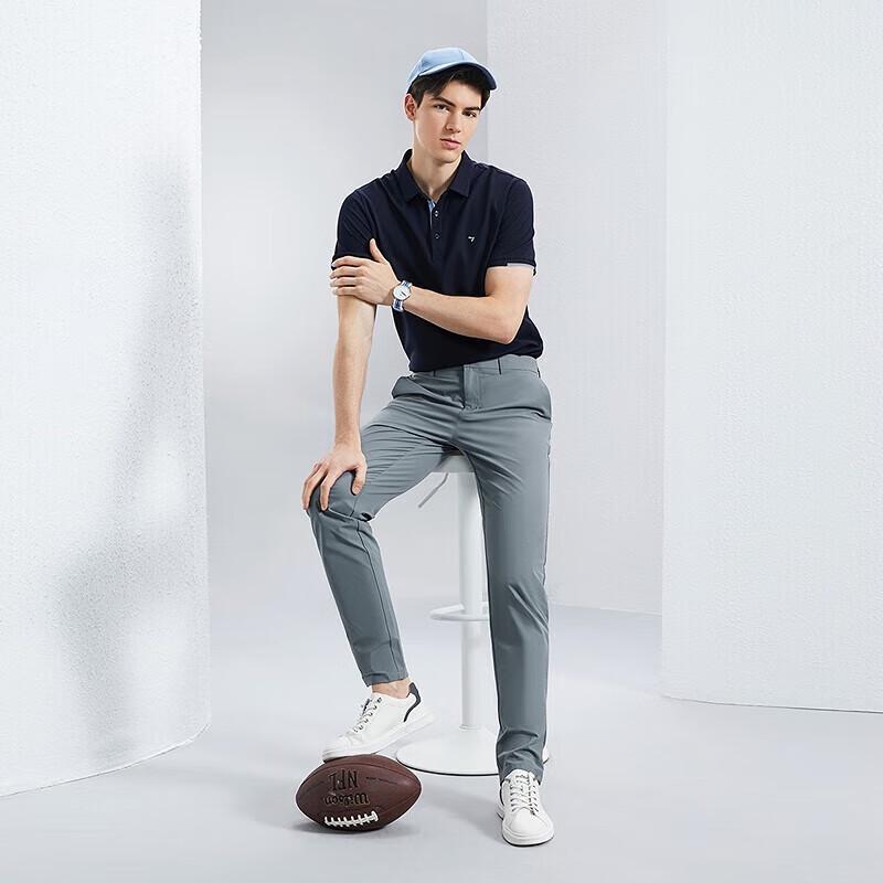 Qipai Men's Ice Algae Cooling Straight-Leg Casual Pants