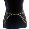 Personalized metal ring waist chain female punk multi-layer chain fringed body chain