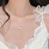 Gold-Plated Silver Butterfly Ping'an White Agate Necklace - Elegant Transparent Design