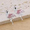 10Pcs Silvery Color Pink Flamingo Charms For Jewelry Making Diy Necklace Bracelet Earrings Accessories Valentine'S Day Gift