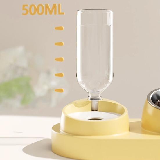 Pet Feeder 2 in 1 Ciotola per l'alimentazione degli animali domestici, Distributore automatico di acqua per cani e gatti con ciotole in acciaio inossidabile rimovibili Forniture per animali domestici