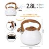 TeamSky Whistling Kettle, 2.8L Wide-Mouth, Large Capacity, 304 Stainless Steel, Non-Slip, Induction Compatible, Stylish, for Home Use, Kitchen Utensil