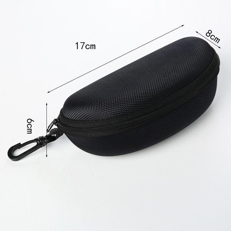 3pc Portable Sunglasses Case Protector Oxford Cloth Hard EVA Zippered Eyeglasses Case with Carabiner Unisex Eyewear Accessories