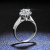 Platinum Moissanite Engagement Ring Brilliant Vvs Diamond Halo Wedding Band For Women Flower Bouquet Promise Ring