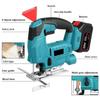 6 Gear Adjustment Cordless Electric Jigsaw Household Portable Curved Saw Multi-Function Woodworking Power Tool Blue