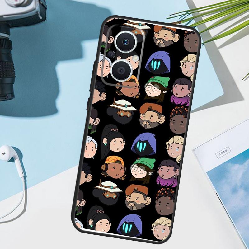Cartoon Valorant Case For OPPO Reno 13 13F 12 11 F 8T 7 8 10 Pro OPPO Find X8 X6 Pro X3 X5 Lite Cover Funda