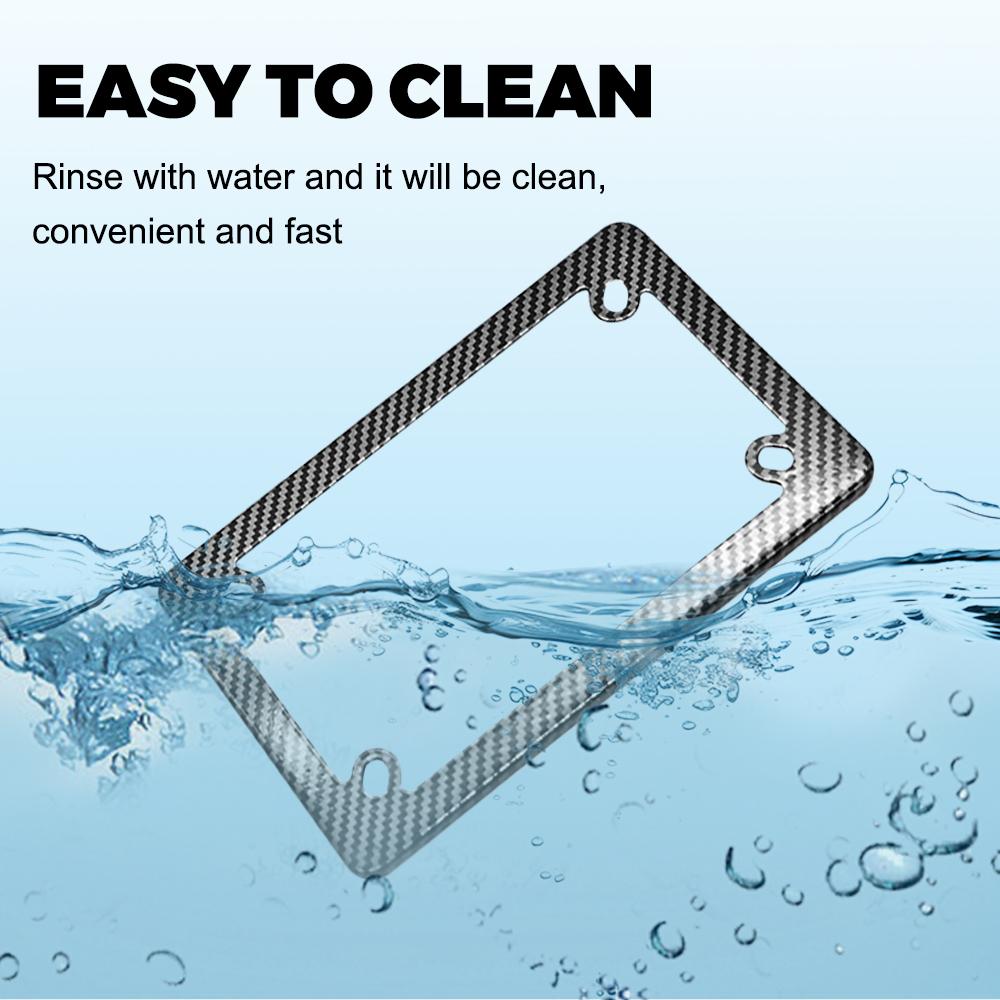 4"L x 7"W Motorcycle License Plate Frame Carbon Fiber License Number Plate Tag Cover Bracket Decoration Motorcycle Accessories