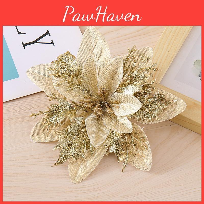 Flowers Christmas Decorative With Shiny Finish For Holiday Tree And Party Props