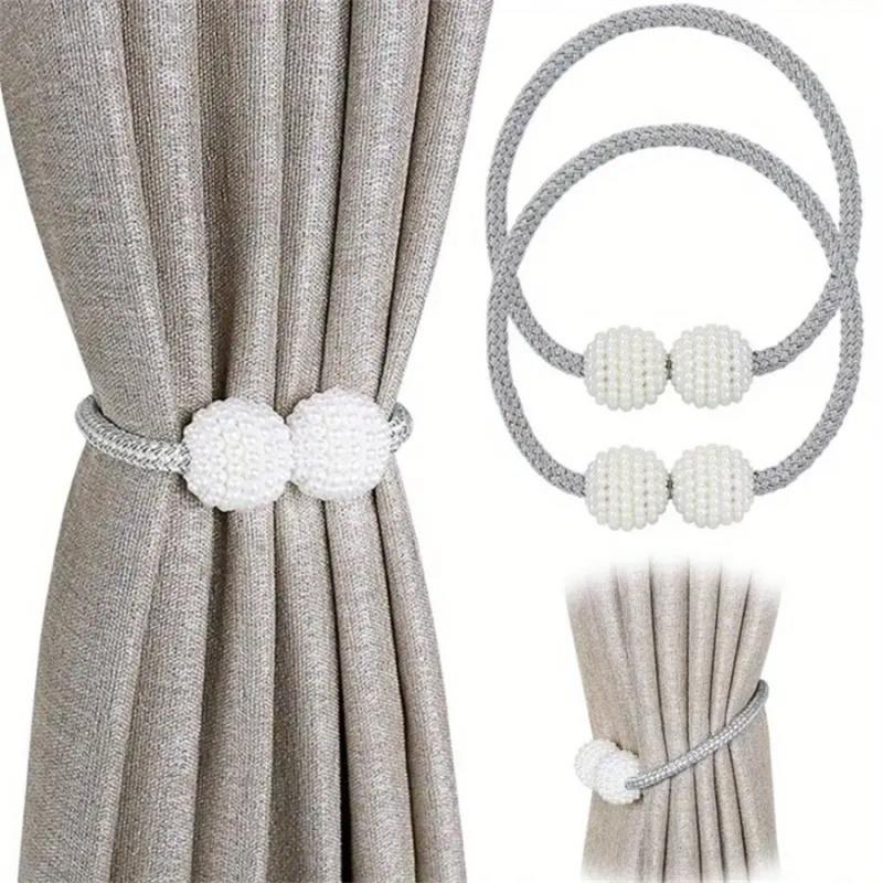 1/4PCS Pearl Magnetic Curtain Clip Curtain Holders Tie Back Buckle Clips Hanging Ball Buckle Tie Back Curtain Decor Accessories