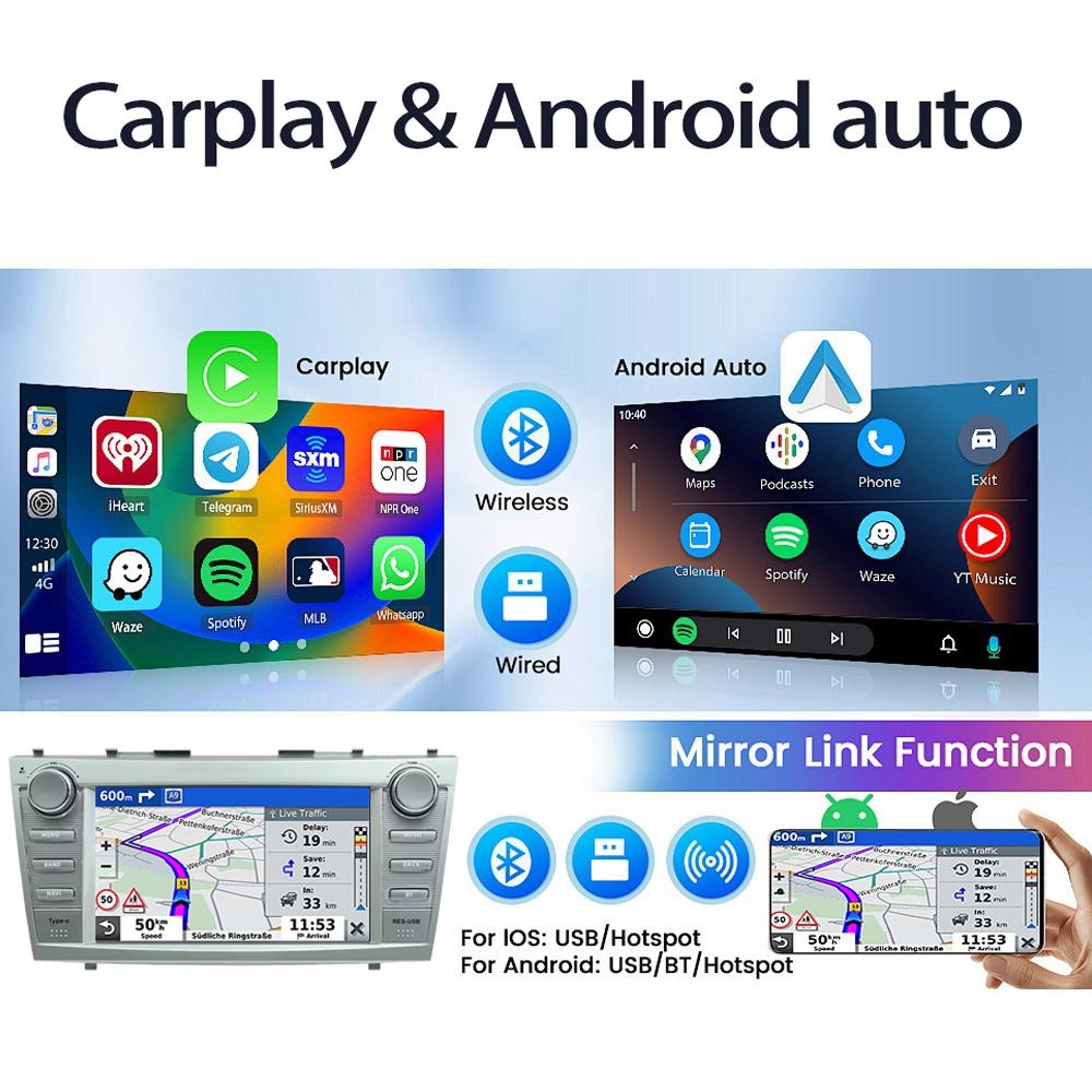Autorádio 2Din Android 8PALCOVÉ Pro Toyota Camry XV40 2006-2011 Carplay Multimediální Přehrávač Stereo Autoaudio Hlavní Jednotka Navigace GPS 1+32GB
