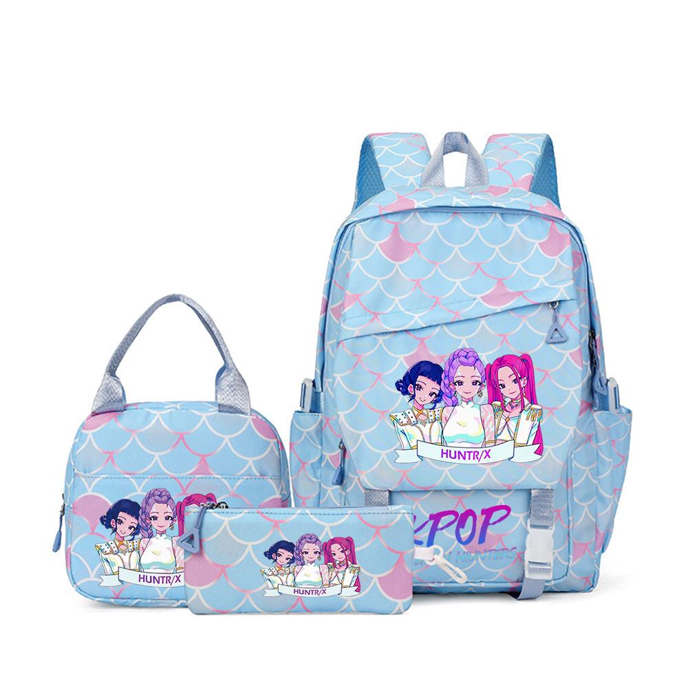 Kpop Demon Hunters, Elementary School Bag, Children'S Backpack, Lunch Bag, Pencil Bag, Three-Piece Set, Student Backpack