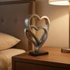 Heart Sculpture with Base Silver Decorative Romantic for Couples